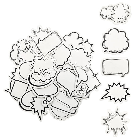 270 PCS Dialog Box Paper Stickers, Thought Bubbles Stickers, Cute Label Stickers, for Scrapbooking Journaling Water Bottle Laptop Diary Planners Collage Envelope Phone Case Art Crafts DIY Decoration