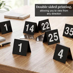 Double Sided Table Number 1-50 for Restaurant, Wedding Party Food Service Black