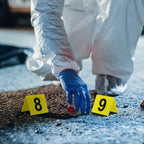 10pcs Evidence Markers Crime Scene Yellow Signage for Crime Scene Decorations Table Number Cards Detective Party Supplies 6.3X5.5X0.2CM