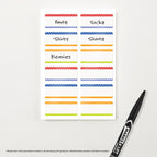 Avery No-Iron Fabric Name Labels, Playful Stripes Preprinted Designs, Handwrite-Only, 2-Pack, 48 Preprinted Labels (21959)