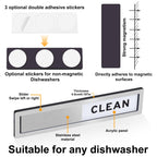 Dishwasher Magnet Clean Dirty Sign - Strong Magnetic & Non-Scratch Reversible Dishwasher Indicator, Easy to Slide & Read, with Optional Adhesive - Dishwasher Sign Kitchen Decor and Accessories Dishwashermagnet-s-brushedsilver
