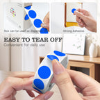 PARLAIM 3/4-inch round blue circle labels, 1000 pack of color-coding stickers in a dispenser box for office and classroom use.