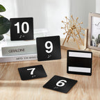 Yaocom 4"x4" Black Exam Room Number Sign Numbers 6-10 Braille for Offices Black/White