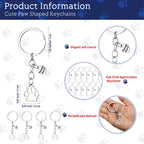 Xunyee Vet Tech Week Gifts Bulk Paw Keychains Cards 12
