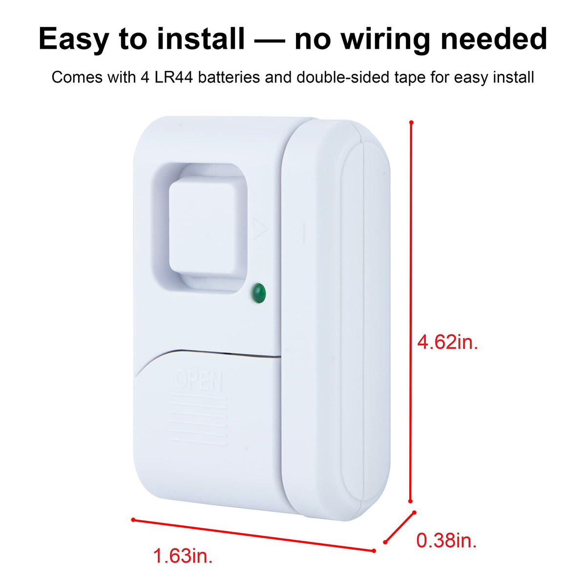 UltraPro Personal Security Window and Door Alarm, 12 Pack, DIY Protection, Burglar Alert, Wireless Chime/Alarm, Easy Installation, Home Security, Ideal for Home, Garage, Apartment, White, 45989