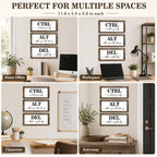 Pinetree Art Motivational Wall Decor for Office, Set of 3 Rustic Wooden Framed Signs, CTRL ALT DEL Inspirational Wall Art for Home Office, Classroom, Desk Wall, Positive Mindset Decor, (6"x12"x3) 6"x12"x3 rusitc