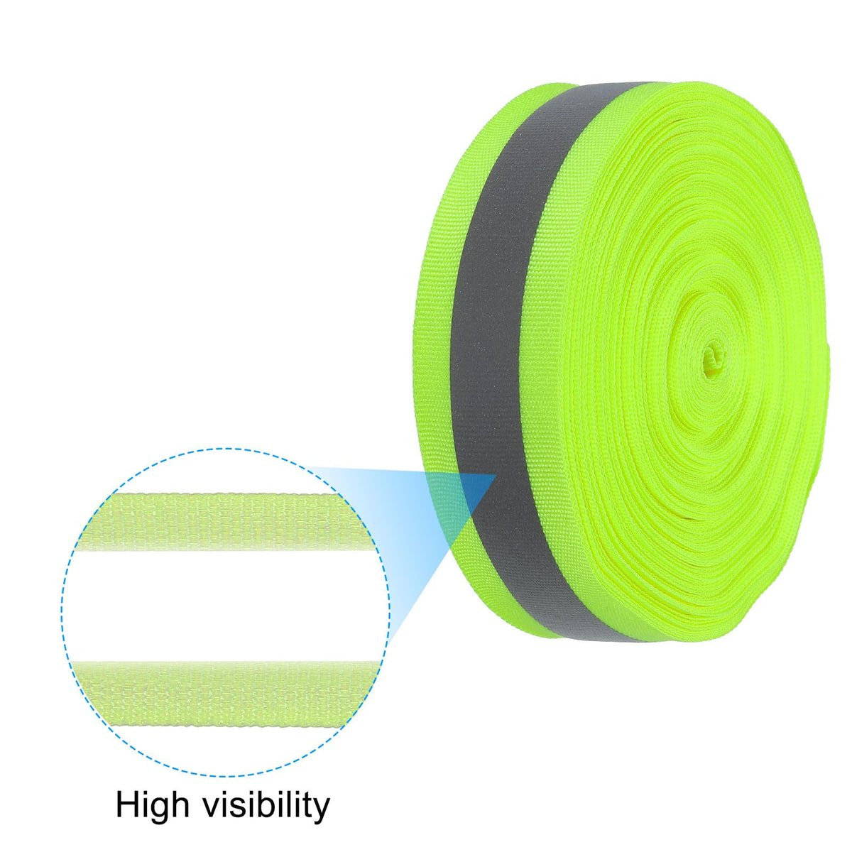 PATIKIL Reflective Tape Strip, 30mm x 22Yards High Visibility Reflective Tape Sew-on DIY Warning Safety Fabric Webbing for Clothing Raincoats, Fluorescent Green