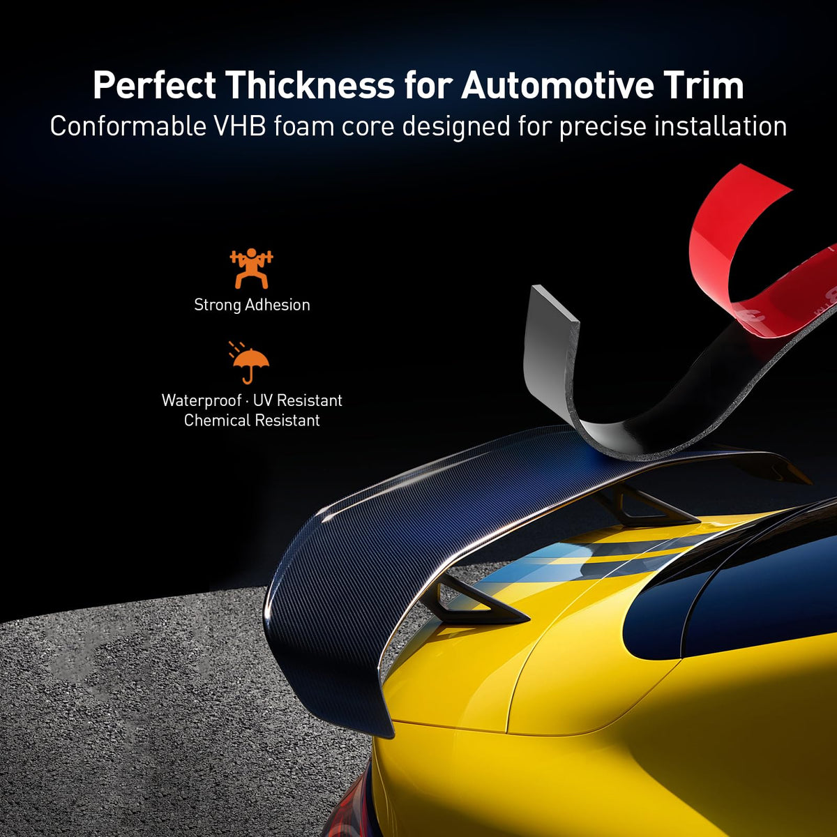 Double Sided Tape 0.39" x 15.4Ft Heavy Duty Mounting Tape Made of 3M Strong Adhesive Waterproof Foam Tape for Automotive Interior Exterior Use and Home Office Deco Use 1