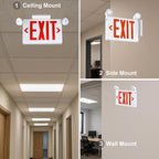Gruenlich Exit Sign with Emergency Light, Battery Backup, 1 Pack 1-Pack