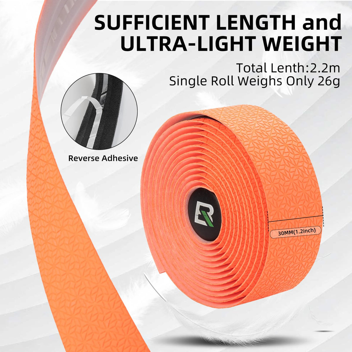 ROCKBROS EVA Bike Handlebar Tape for Road Bike Comfort Bicycle Bar Tape Non-Slip Durable Bike Bar Tape Grip 2 Pcs,Orange Orange