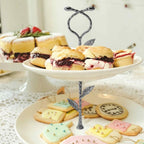 pson 2-Tier Cake Stand Hardware Kit, Vines Design Cupcake and Dessert Stands Tray Fittings for Weddings, Parties, Tea Gatherings(Silver) Silver,Vines