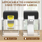 Acrylic Label Roll Holder for Thermal Printer Desktop Stand Transparent