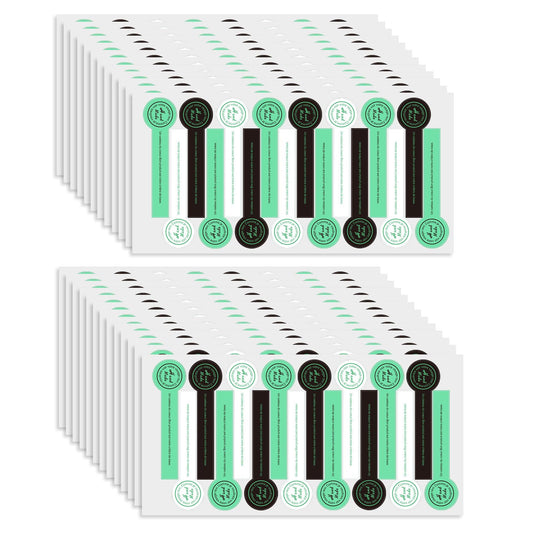 800pcs Handmade Food Baking Seal Stickers, Black Green White Self Adhesive Bakery Stickers, 3.9in Long Strip Tamper-Proof Packaging Sealing Labels for Lollipop Cake Cookie Bread Black Green White(800pcs-3.9in Long)