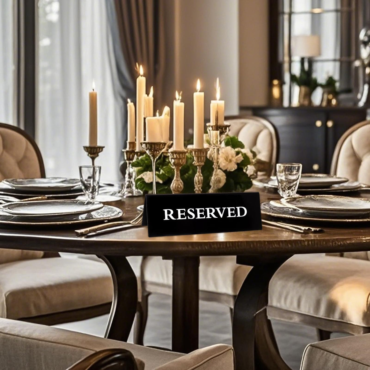 6 Pieces Plastic Reserved Table Sign for Wedding Acrylic Double Side Table Tent Black Guest Reservation Tables Seat Sign 5.9 x 2 Inches Reserve Seating Signs for Restaurant Chairs Wedding (Pack of 2) 5.9 x 2 Inches (Pack of 2)