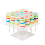 Clear Acrylic 16 Holes Push Pop Cake Stand Shooter Stand for party, wedding, bakery (7.87'' of length) (16 Hole-Square) 16 Hole-Square