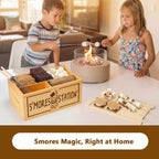 S‘mores Station with Tray Handle-farmhouse Smores Kit, Natural natural color