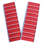 100pcs 1” x 3.35” Red 100% Total Transfer Tamper Proof Security Stickers