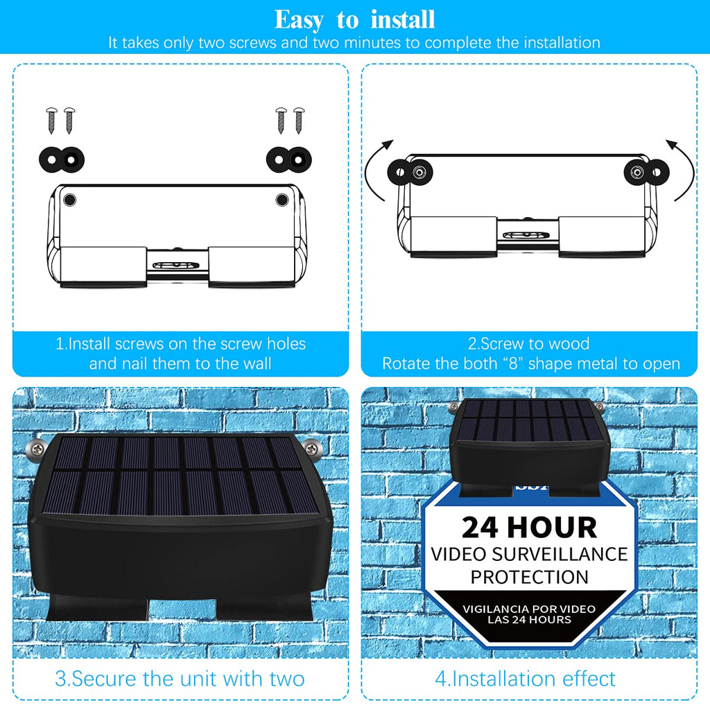 OOSSXX Solar Powerd Deck LED Solar Light Clip-On Yard Security, 2Pack Set of 2