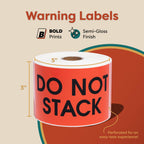Aegis Adhesives - 3" X 5" Red Do Not Stack Stickers (1 Roll, 500/Roll) Red (Do Not Stack) 3" X 5"