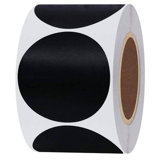 Hybsk 2 Inch Blank Black Target Pasters for Shooting 300 Labels on a Roll (Glossy Black) Glossy Black