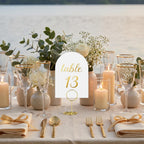 Table Numbers 1-20, Gold Wedding Table Numbers with Head-Table