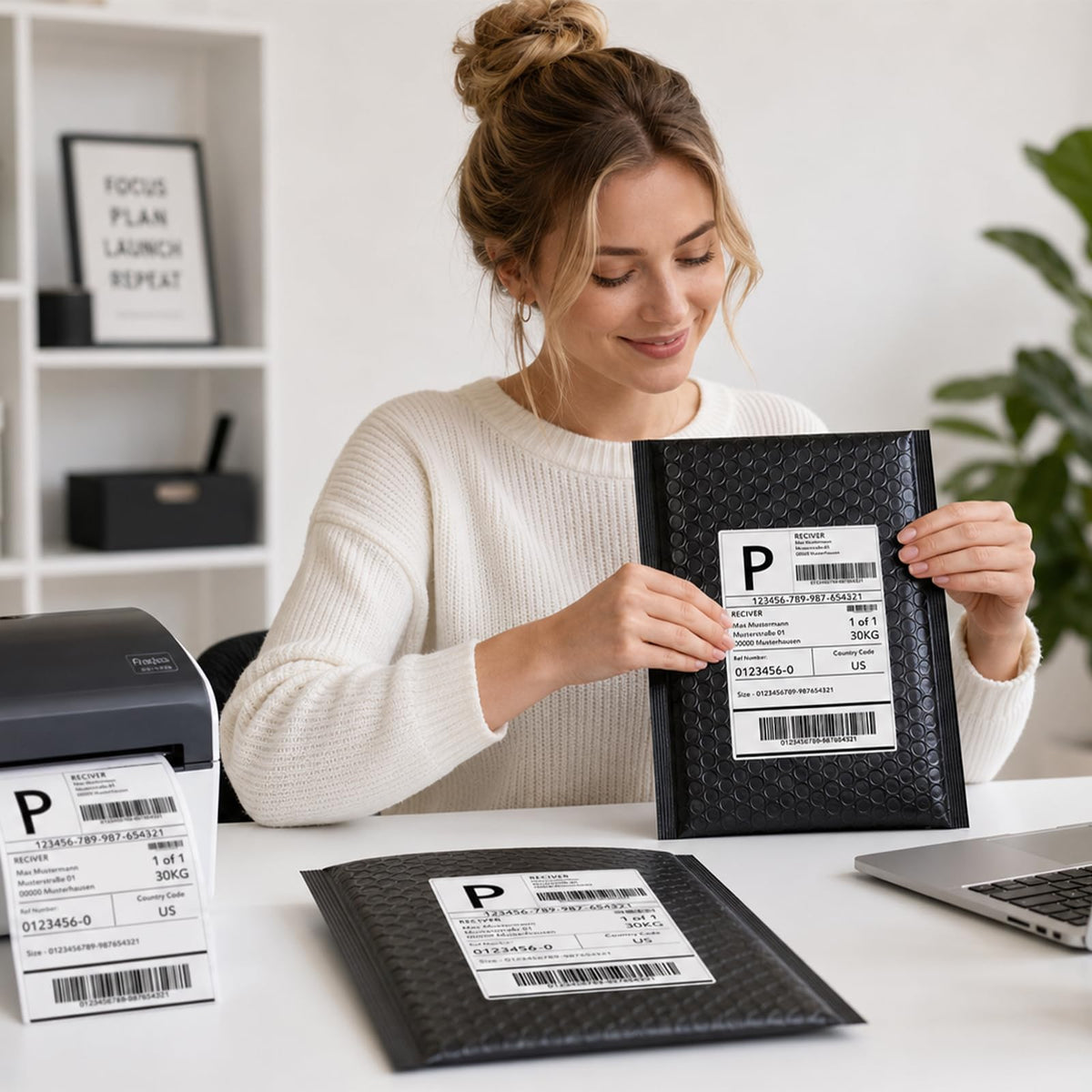Fuxury Thermal Labels 4x6 500 Labels Fanfold Direct Shipping Label 4x6"-500 Labels