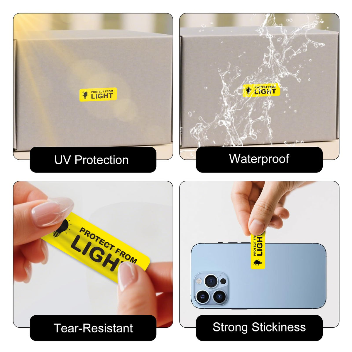 1000 PCS Protect from Light Labels 1.5 x 0.5 Inches