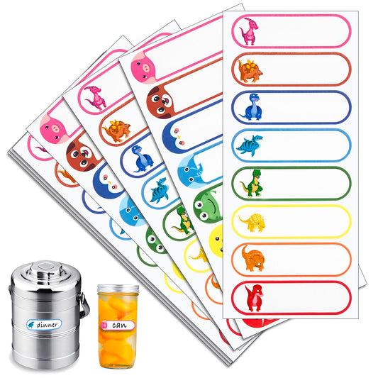 Baby Bottle Labels for Daycare, Waterproof Name Labels, Self-Laminating, Write-on Personalized Label for Kids, Adhesive Labels Sticker for Organization, Boho Rainbow Labels, Pack of 128 Mixed Styles-128pcs