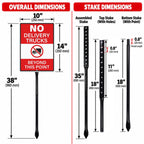 2 Pack No Delivery Trucks Beyond This Point Sign 14"×10" with Stake
