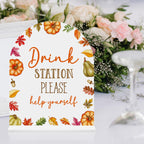 Fall Drink Bar Sign Drink Station Decor for Wedding Fall Festival 8"x10"