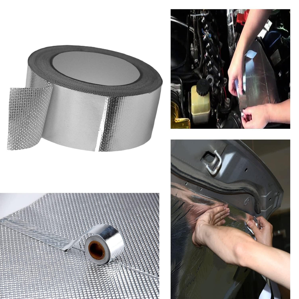 Professional Adhesive Tape for Sound Deadening Installation Finishing Sealing, Reinforced Aluminum Foil Tape (Silver Rip-Stop), 2.0 in Widen 6.0 Mils Thickness