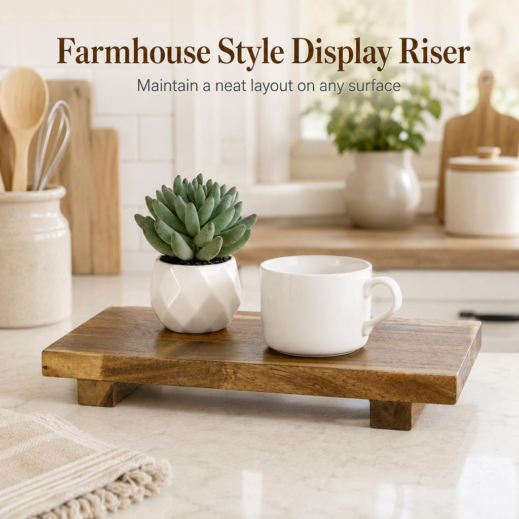Acacia Wooden Riser for Kitchen Counter 12 x 7 x 1.6 in
