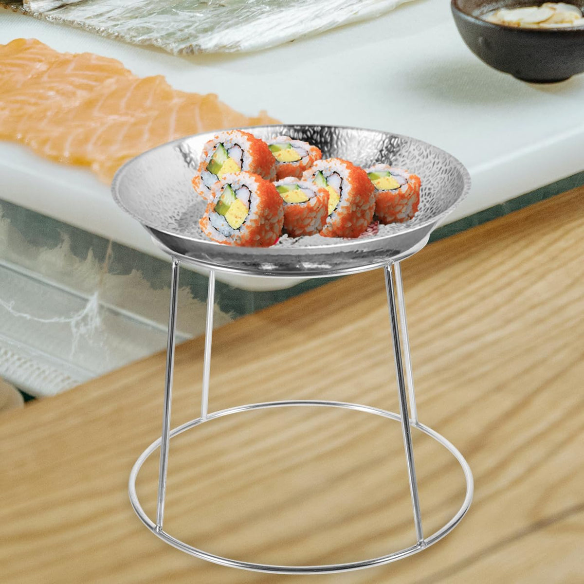 Hemoton Seafood Display Stand Stainless Steel Seafood Rack