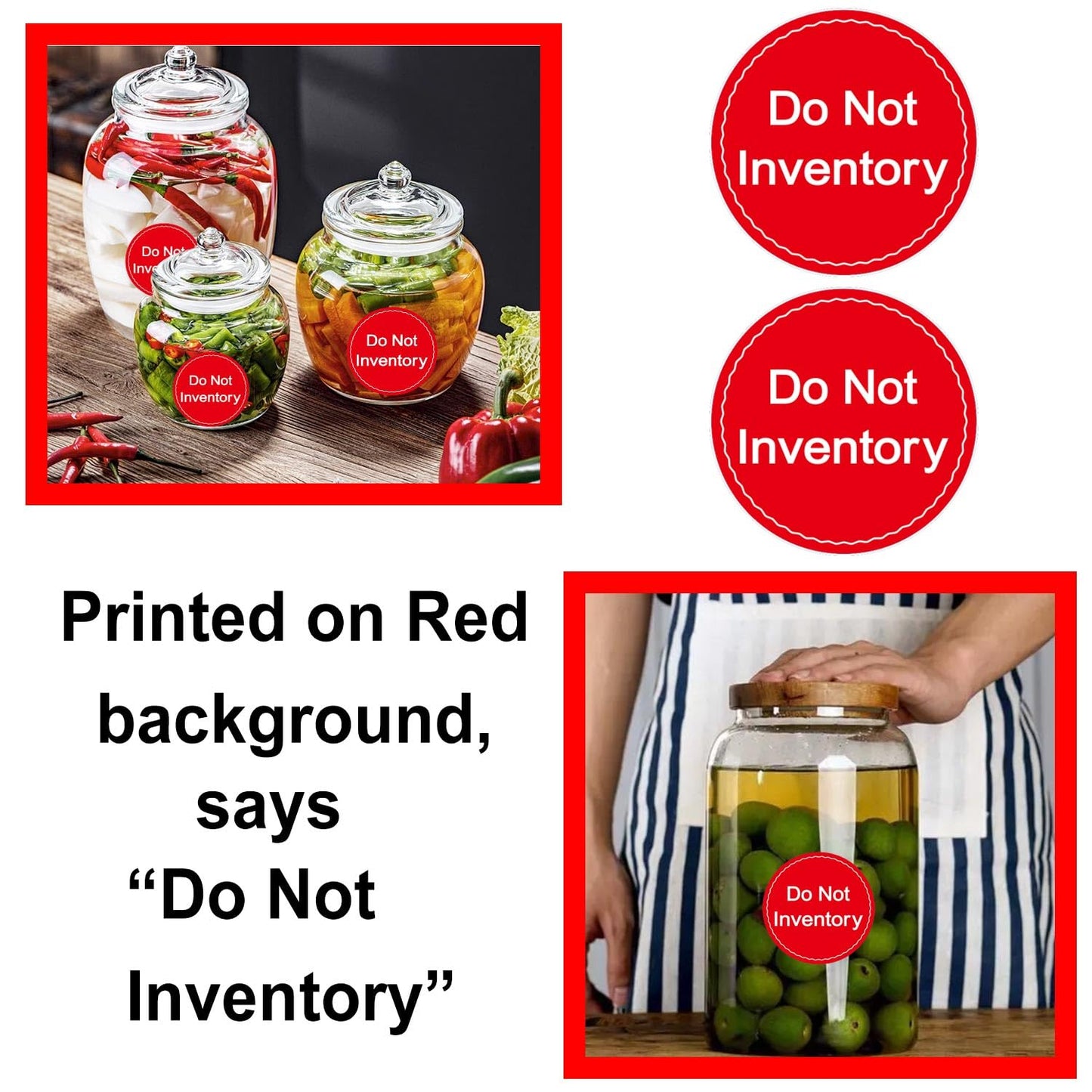 Do Not Inventory Labels 2 inch Do Not Inventory Stickers for Quality Red with White Round Circle Dots Control,Inventory,Warehouse 500 pcs per Roll