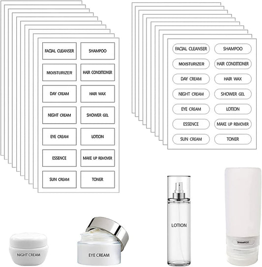 280pcs Waterproof Small Cosmetic Labels - Clear Bathroom Beauty Organization Skincare Travel Toiletries Stickers
