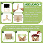 16 Set Farmers Market Decorations Natural Pulp Fiber Berry Baskets Kit with Deli Paper Sheets Bamboo Forks Mini Chalkboard Signs for Farm Stand Strawberry Blueberry Fruit Vegetable Grocery & Party Natural Green 16