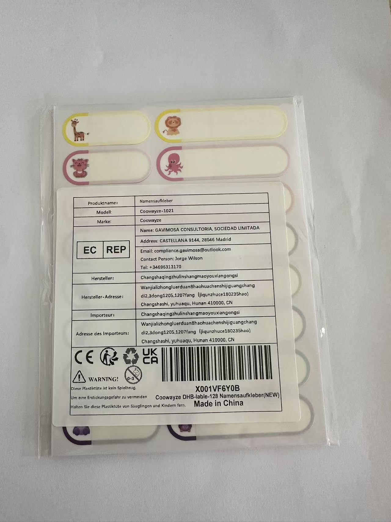 Baby Bottle Labels for Daycare, 128pcs Waterproof Daycare Labels, Name Labels for Kids School Supplies Self-Laminating, Dishwasher Safe Name Tag Label Stickers for Water Bottle, Sippy Cup 128pcs-animals