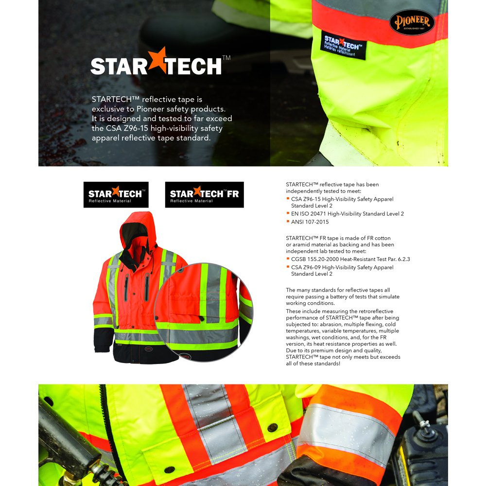 Pioneer Hi Vis Tear-Away Mesh Safety Vest – Reflective Class 2 Apparel – For Construction Large-X-Large