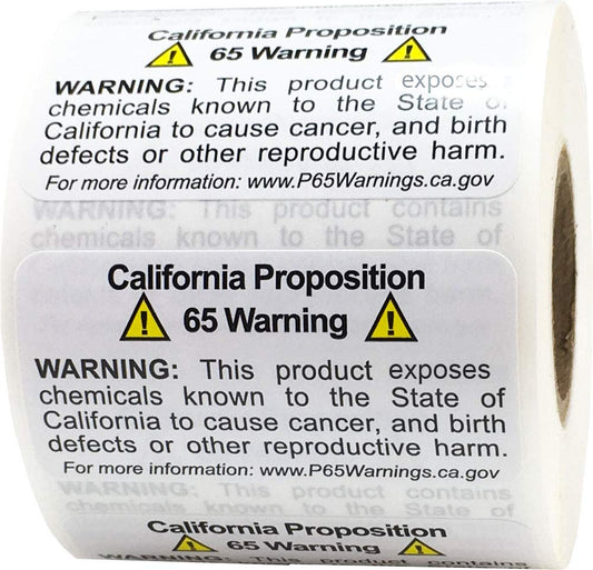 InStockLabels.com Adhesive Warning Labels, California Proposition 65 Short-Form Sticker Pack, 1 Inch Inch x 2 Inch Inch, Pack of 500