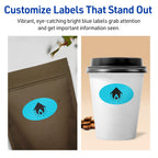 Avery® Printable Oval Labels, Sure Feed® Technology, 1" x 2", Bright Blue Labels, Print-to-The-Edge, Laser/Inkjet Printable, 480 Total, Great for Soaps and Candles 480 labels