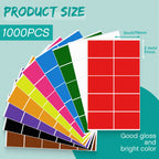 Outus 1000 Pieces Rectangular Colored Labels Stickers 3 x 2 Inch 10 Colors