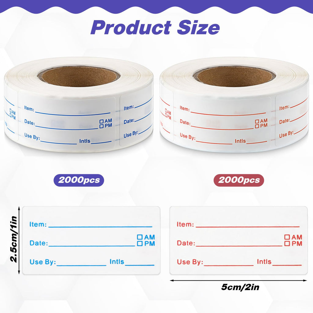 8 Rolls 4000 Pcs Removable Freezer Labels for Food Containers