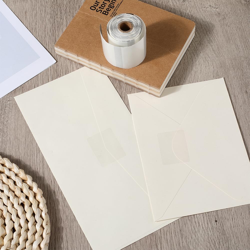 GORGECRAFT 220Pcs 1.57" x 1.18" White Thermal Labels Paper Rectangle Waterproof Replacement Maker Tape Thermal Print Self Adhesive Stickers Label Roll for Shipping Address Business Logo DIY Crafts