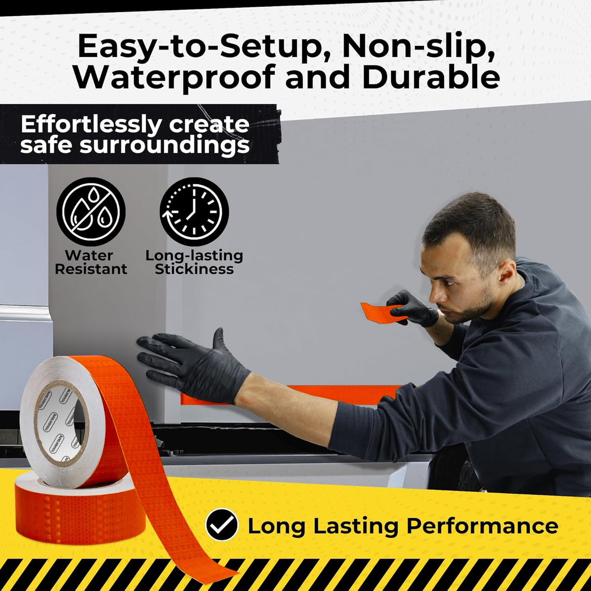 DOT C2 Safety Reflective Tape 2IN x 100 FT - Outdoor Waterproof Conspicuity Tape - Red Reflector Tape for Trailers, Vehicles, Boats - Strong Reflective Safety for Caution Warning Signs