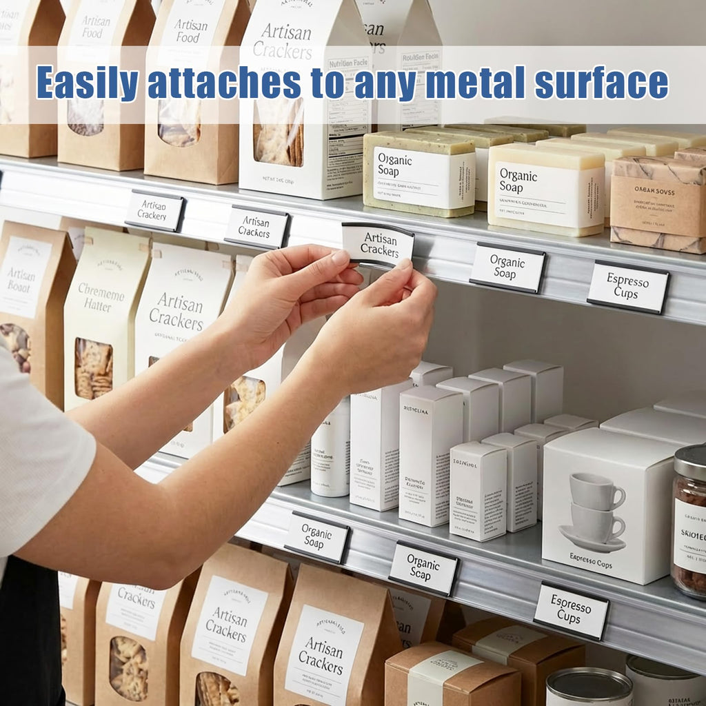 TOTiyea C Channel Magnetic Label Holders 2" x 4" 10 Pack with Paper Inserts