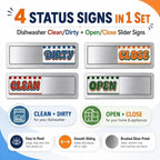 Dishwasher Magnet Clean Dirty & Open Close Sign, Retro Slider Magnetic