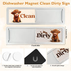 Highland Cow Clean Dirty Magnet for Dishwasher Magnetic Sign Highland Cow