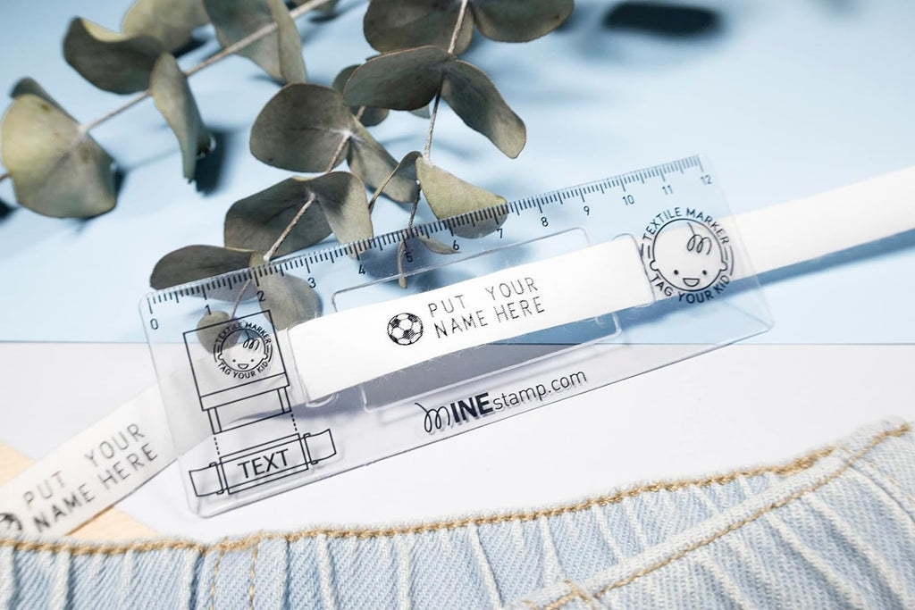 Mine Stamp/Custom Clothing and Book Marker/Rubber Stamper with Ink Cartridge/Personalized Compact Labeling Tool/Custom Name Stamp for Clothes