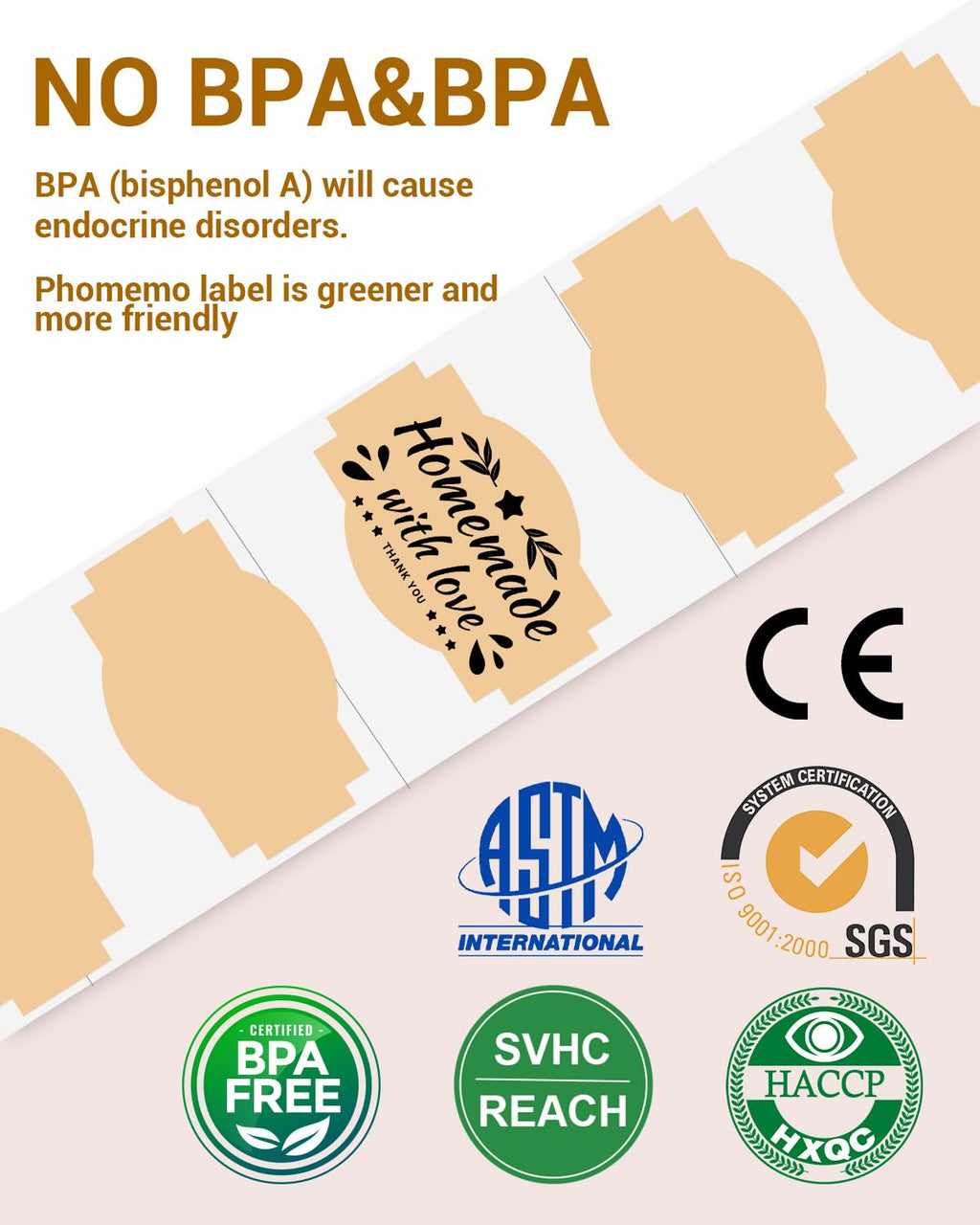 Phomemo 4x6 Thermal Label Printer Paper with Brown Creativity Thermal Labels for Shipping Label Printer