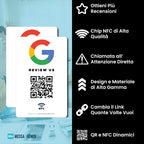 MESSAGENES | Review Us on Google QR Code Stickers | Reusable Smart QR Code and NFC | Pack 2 Rectangular Units | Easy Reviews | Modify Link Whenever You Want | Google Decal for Business White 2 Stickers